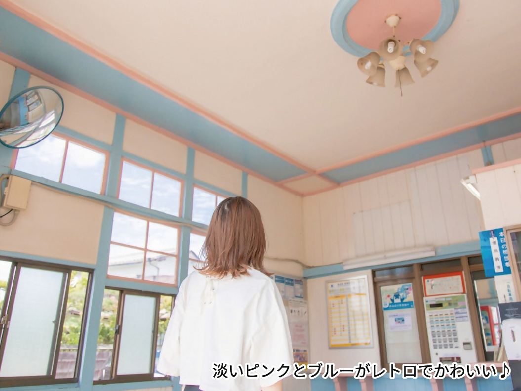 淡いピンクとブルーがレトロでかわいい♪